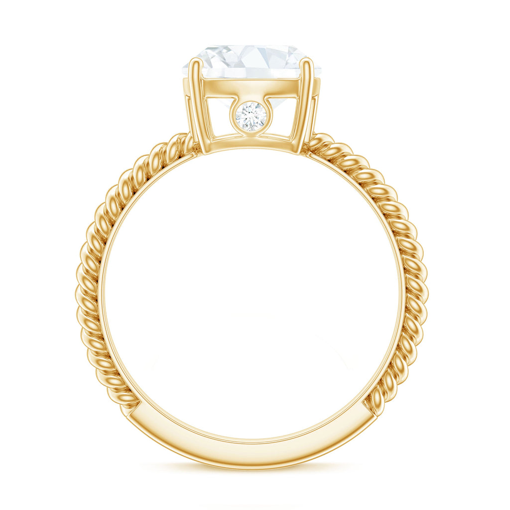Cushion Cut Cubic Zirconia Solitaire Engagement Ring
