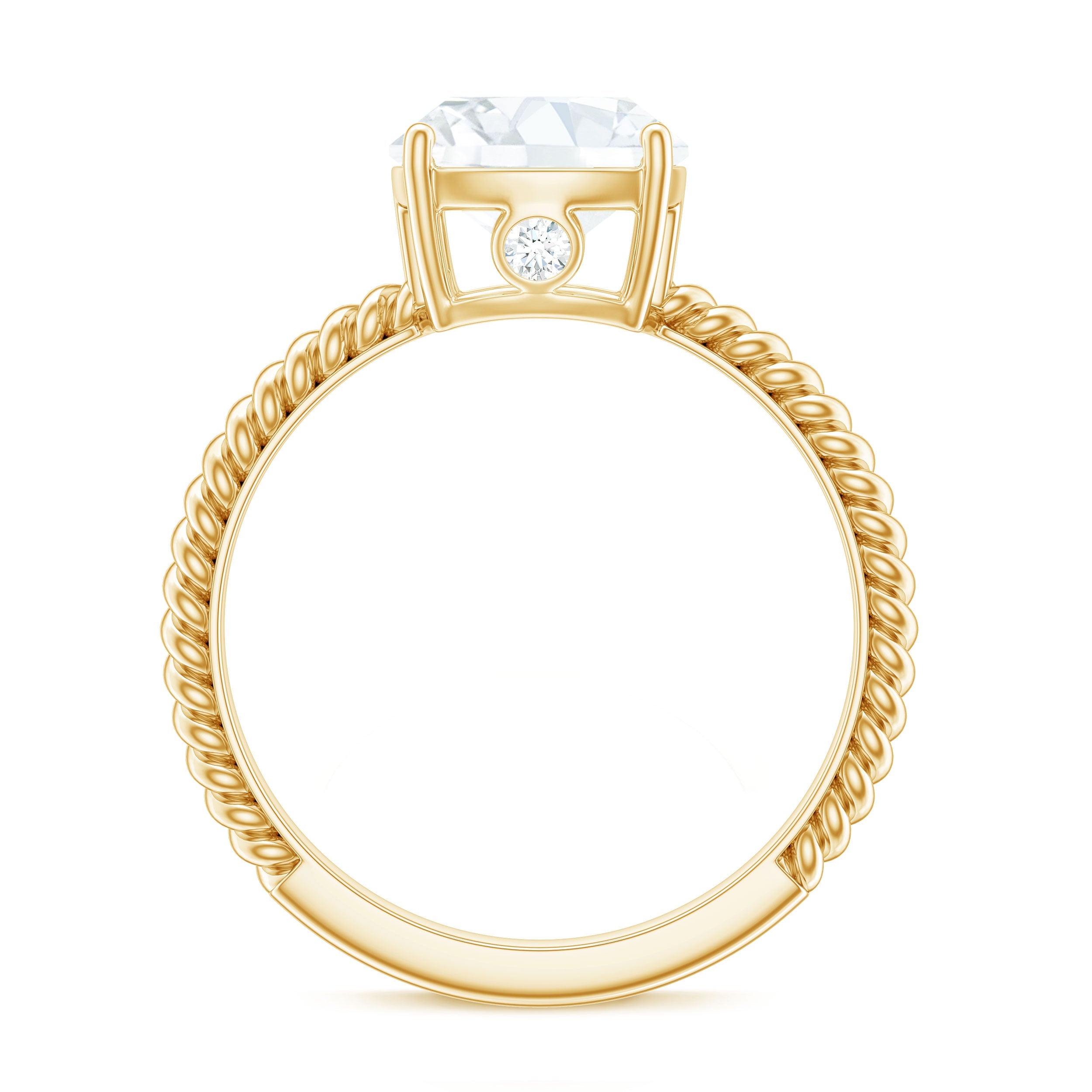 Cushion Cut Cubic Zirconia Solitaire Engagement Ring
