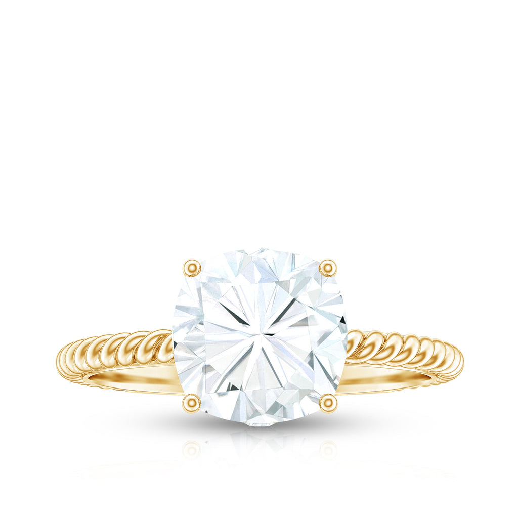 Cushion Cut Cubic Zirconia Solitaire Engagement Ring