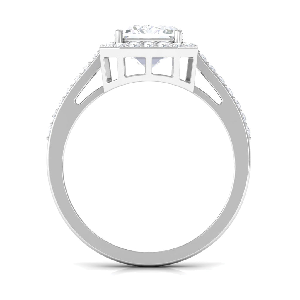 Emerald Cut Cubic Zirconia Statement Engagement Ring