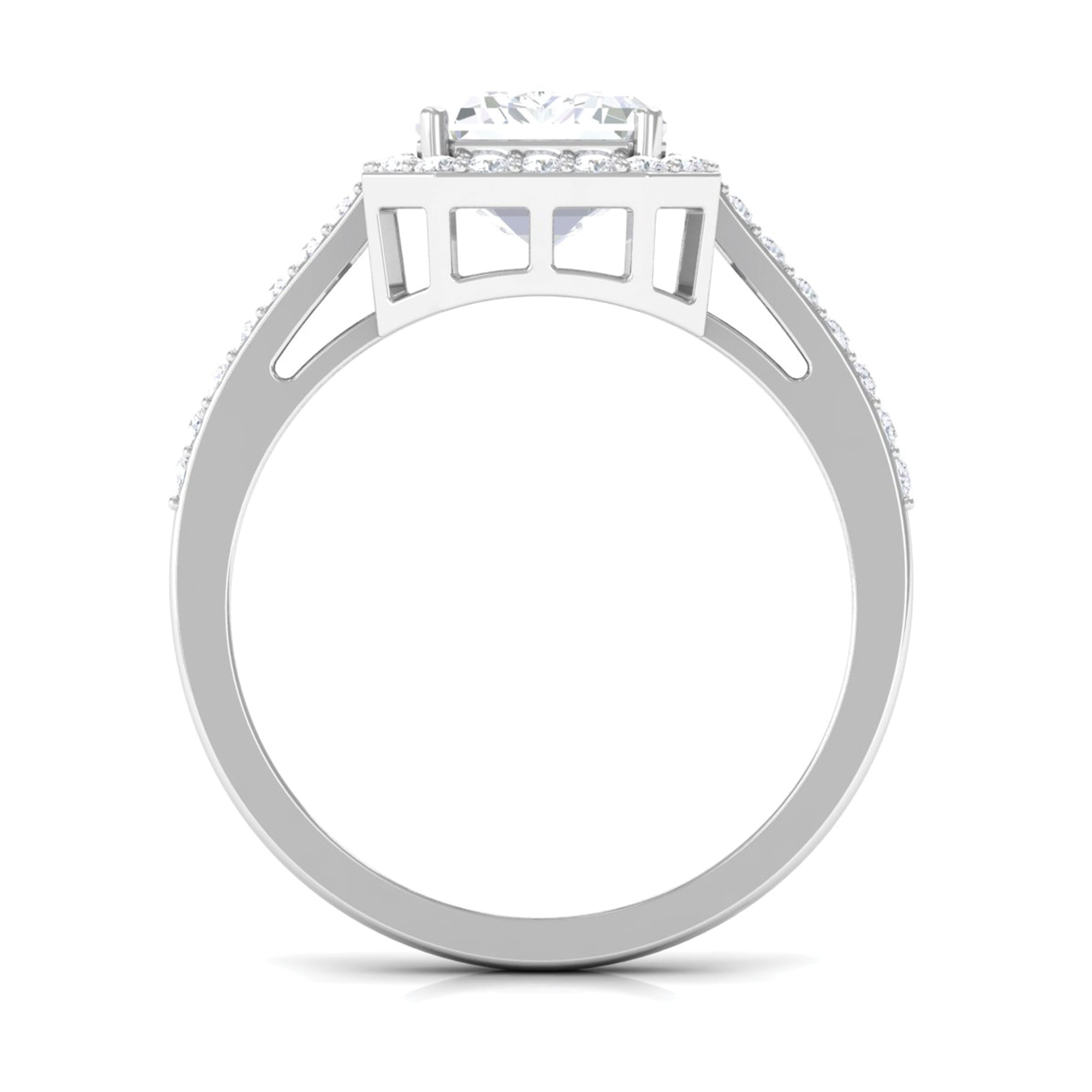 Emerald Cut Cubic Zirconia Statement Engagement Ring