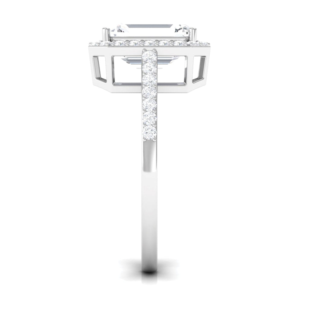 Emerald Cut Cubic Zirconia Statement Engagement Ring