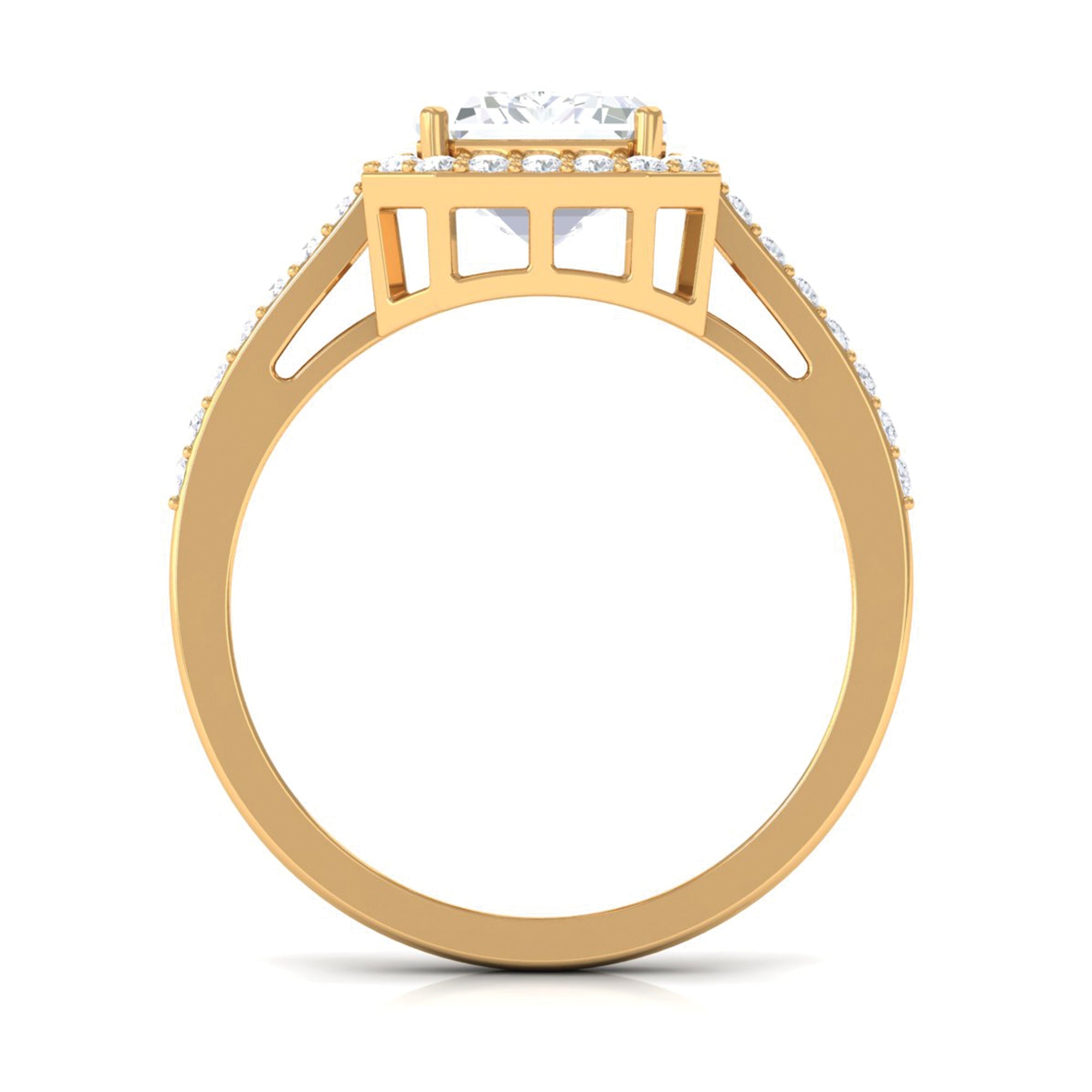 Emerald Cut Cubic Zirconia Statement Engagement Ring