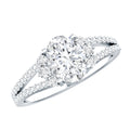 Solitaire Cubic Zirconia Oval Engagement Ring with Side Stones
