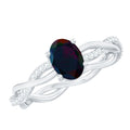 Oval Black Opal and Diamond Braided Engagement Ring