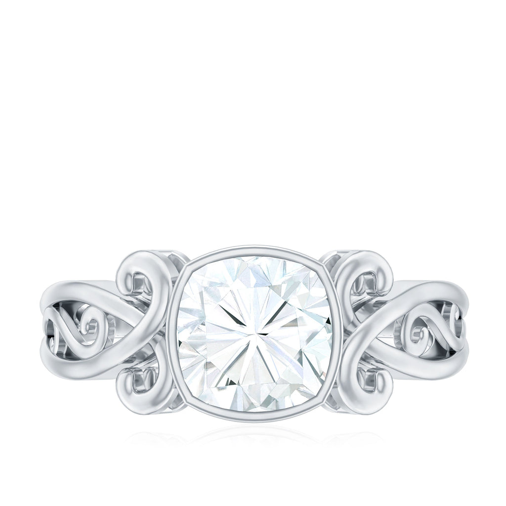 1 Carat Lab Grown Diamond Cushion Engagement Ring