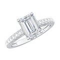 Diamond Emerald Cut Engagement Ring With Hidden Halo