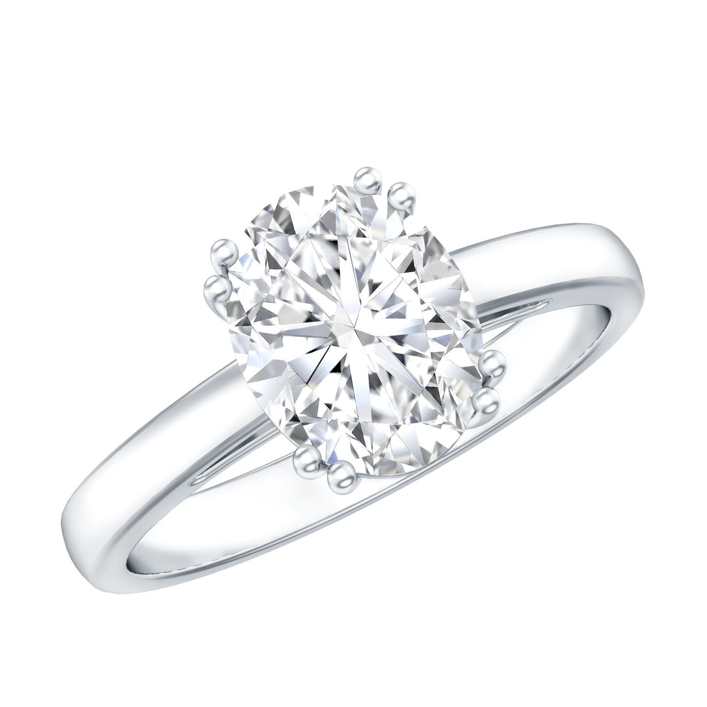 4 Prong Oval Cut Lab Grown Diamond Engagement Ring