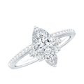 Lab Grown Diamond Unique Engagement Ring with Side Stones
