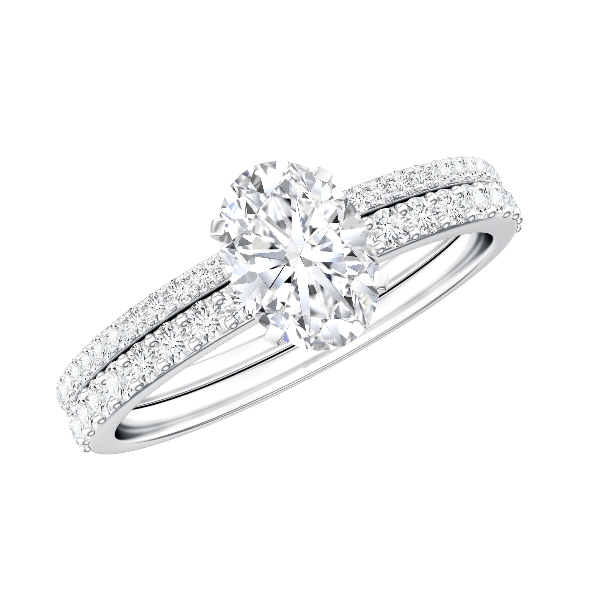 Lab Grown Diamond Simple Bridal Ring Sets