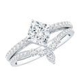 Lab Created Diamond Princess Cut Engagement Ring With Enhancer
