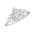 Lab Grown Diamond Teardrop Engagement Ring With Round Shape Trio
