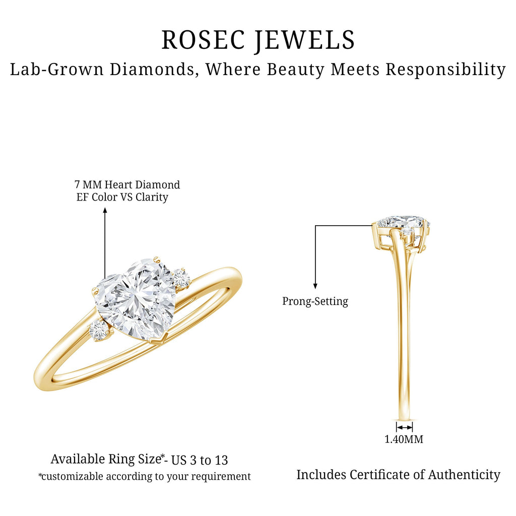 7 mm Heart Lab Grown Diamond Proposal Ring For Her