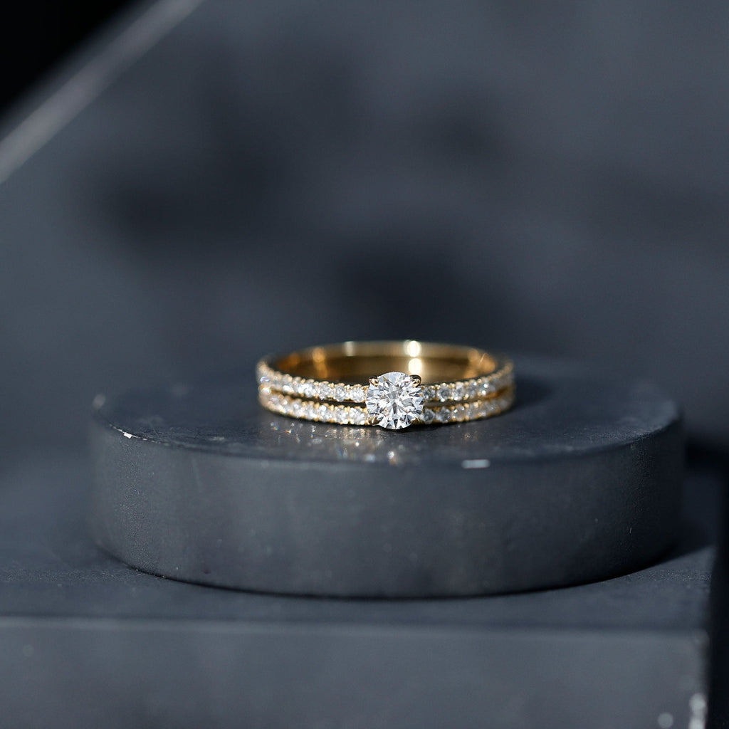 Certified Lab Created Diamond Wedding Ring Set For Bride