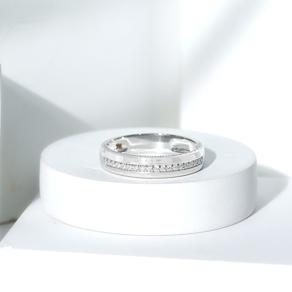 Certified Lab Grown Diamond Mens Wedding Band