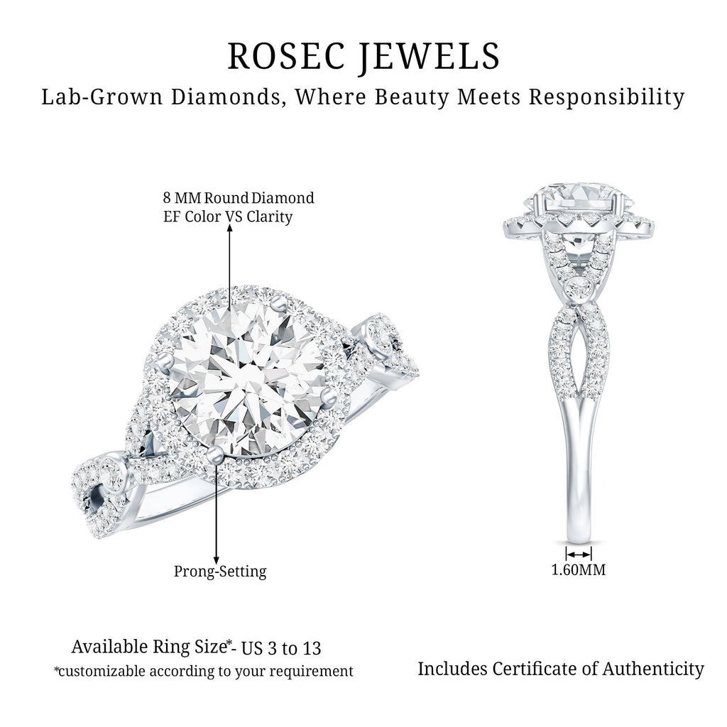 Lab Created Diamond Criss Cross Engagement Ring For Women