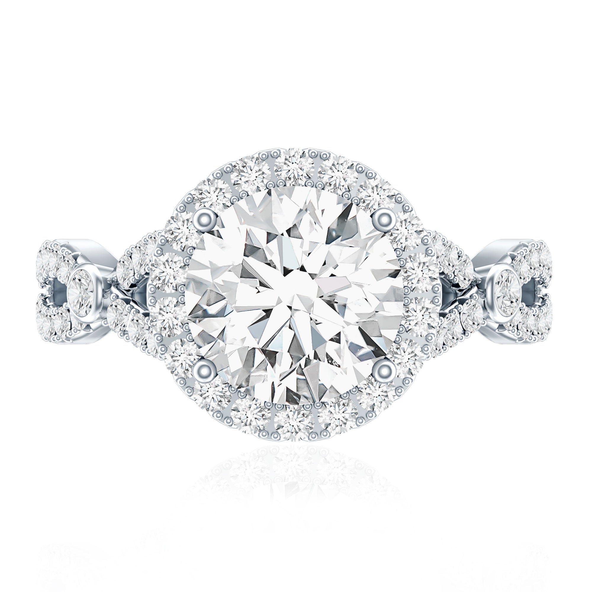 Lab Created Diamond Criss Cross Engagement Ring For Women