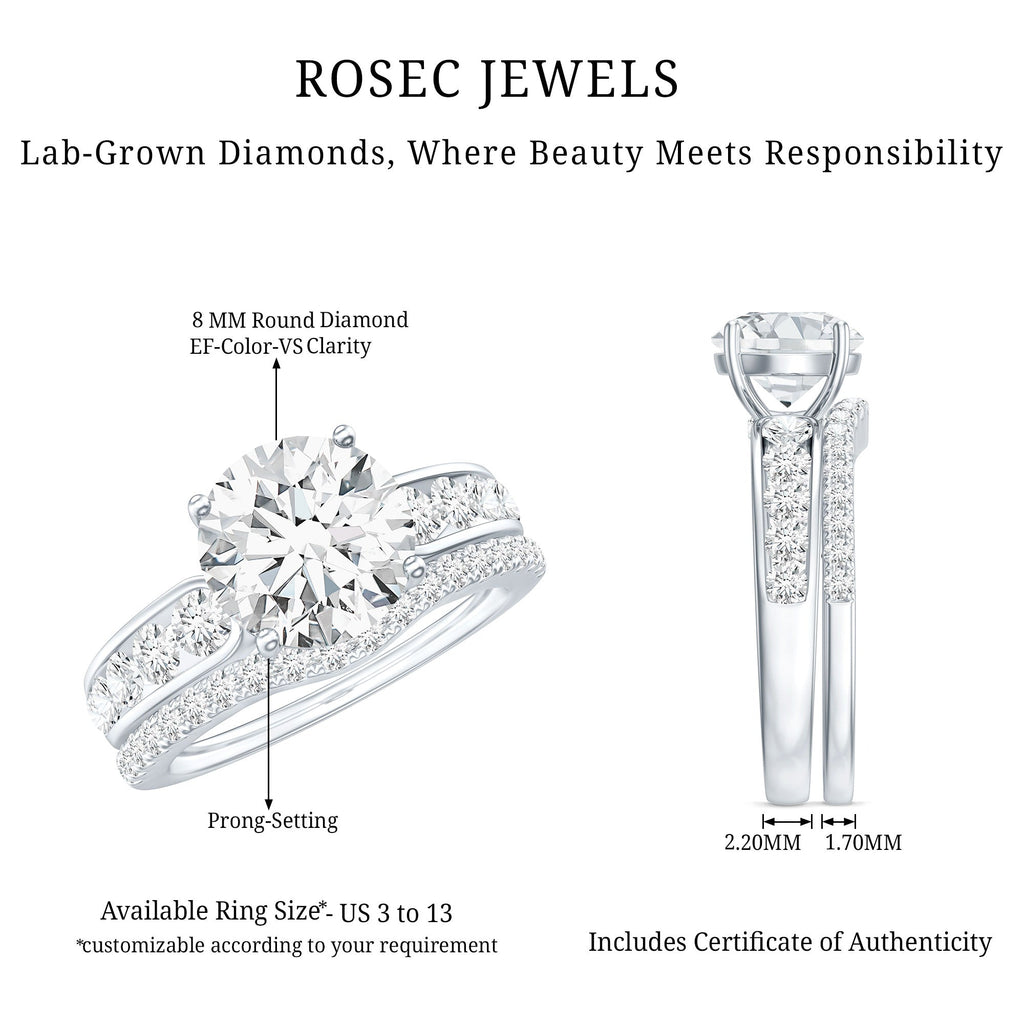 Certified Lab Diamond 2 Carat Round Engagement Ring with Enhancer