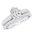 Pear Cut 6X8 MM Lab Grown Diamond Marriage Ring Set for Women