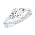 Certified Diamond Bridal Ring Set with Curved Band
