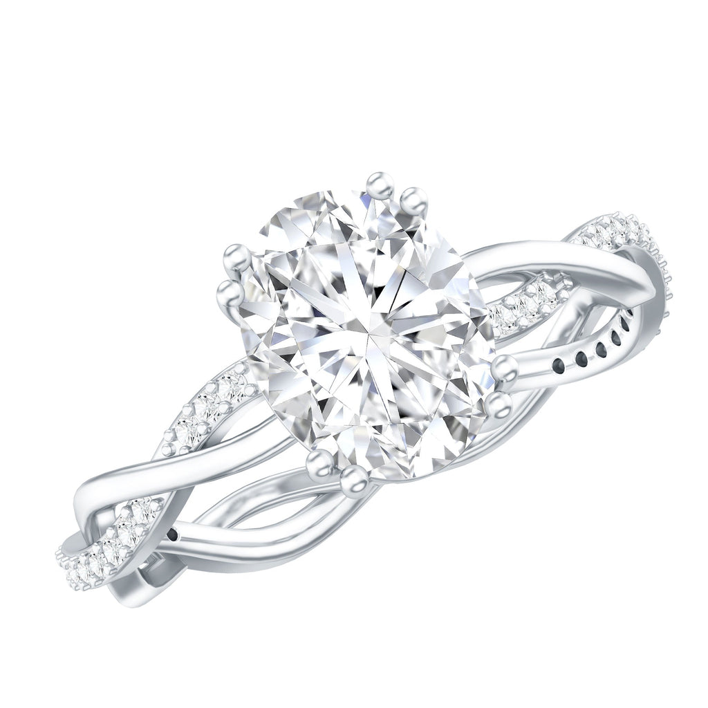 7X9 mm Lab Grown Diamond Oblong Engagement Ring