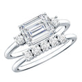 Lab Diamond Emerald Cut Engagement Ring With Band