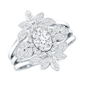 Lab Grown Diamond Vintage Engagement Ring with 2 Wedding Bands