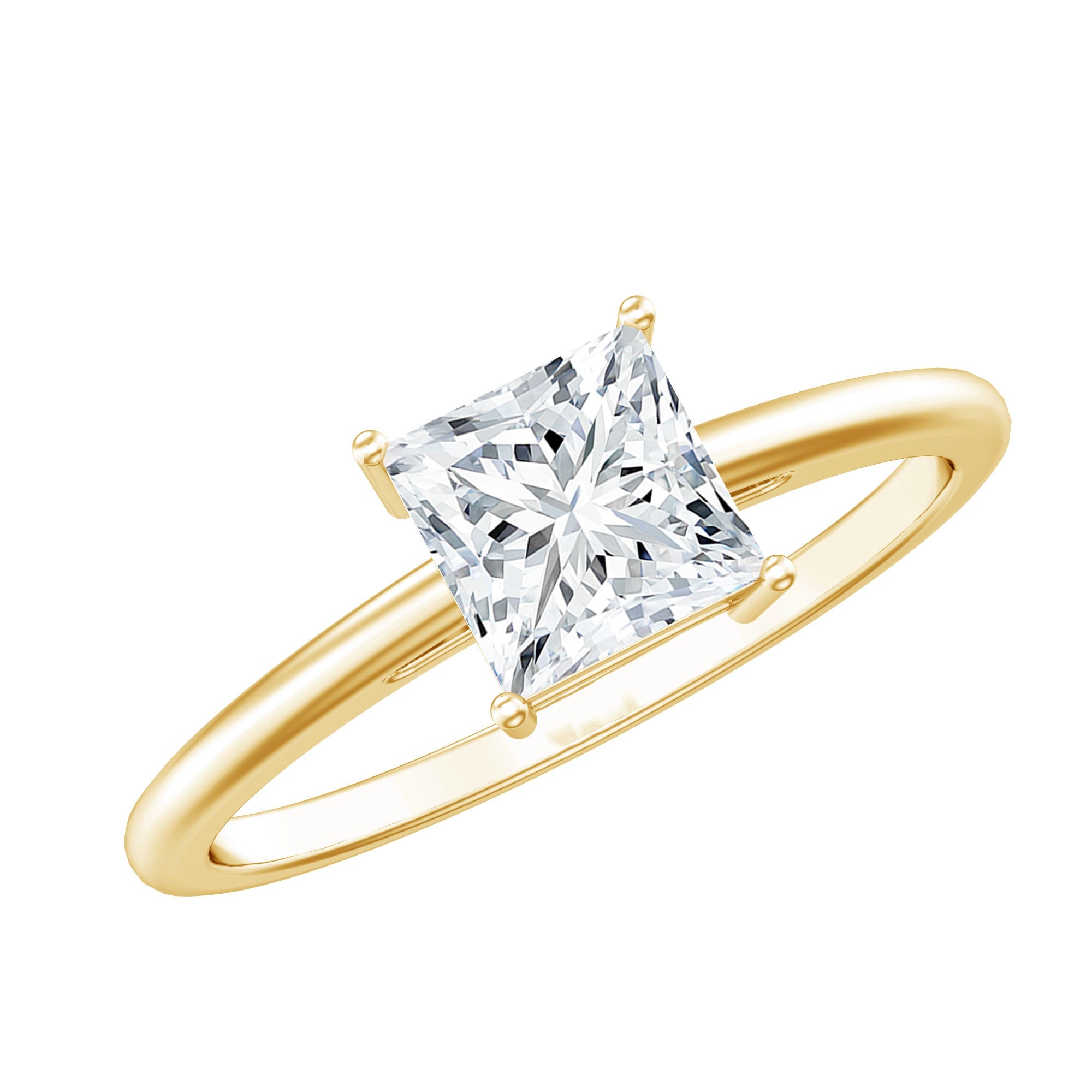 Certified Lab Grown Diamond 6 mm Square Cut Engagement Ring