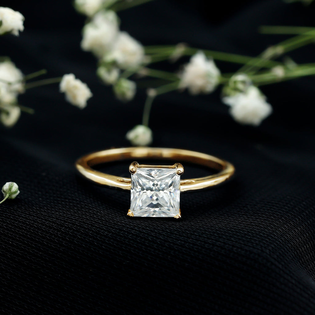 Certified Lab Grown Diamond 6 mm Square Cut Engagement Ring