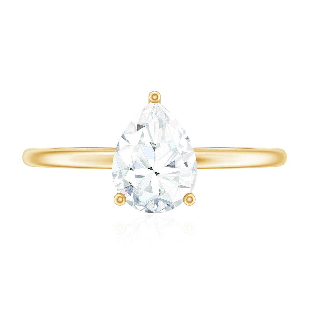 Single Stone Lab Grown Diamond Pear Engagement Ring