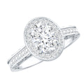 6X8 mm Oval Lab Grown Diamond Halo Engagement Ring