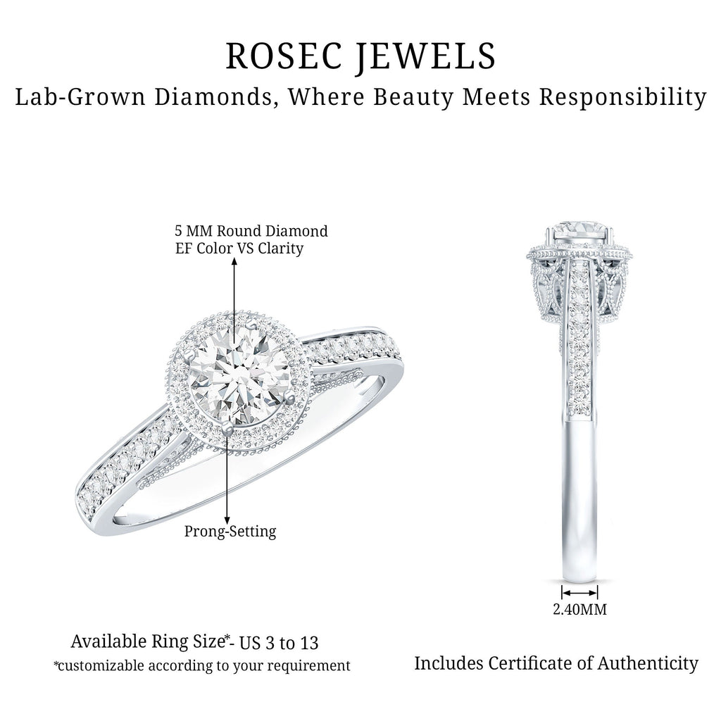 Diamond Vintage Looking Engagement Ring