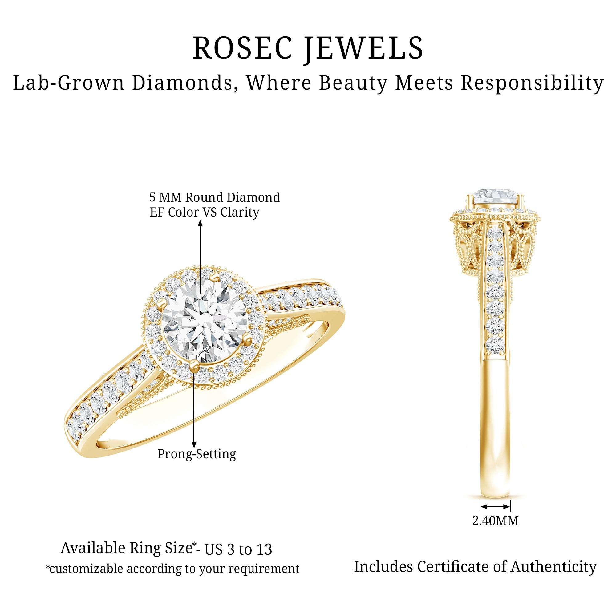 Diamond Vintage Looking Engagement Ring