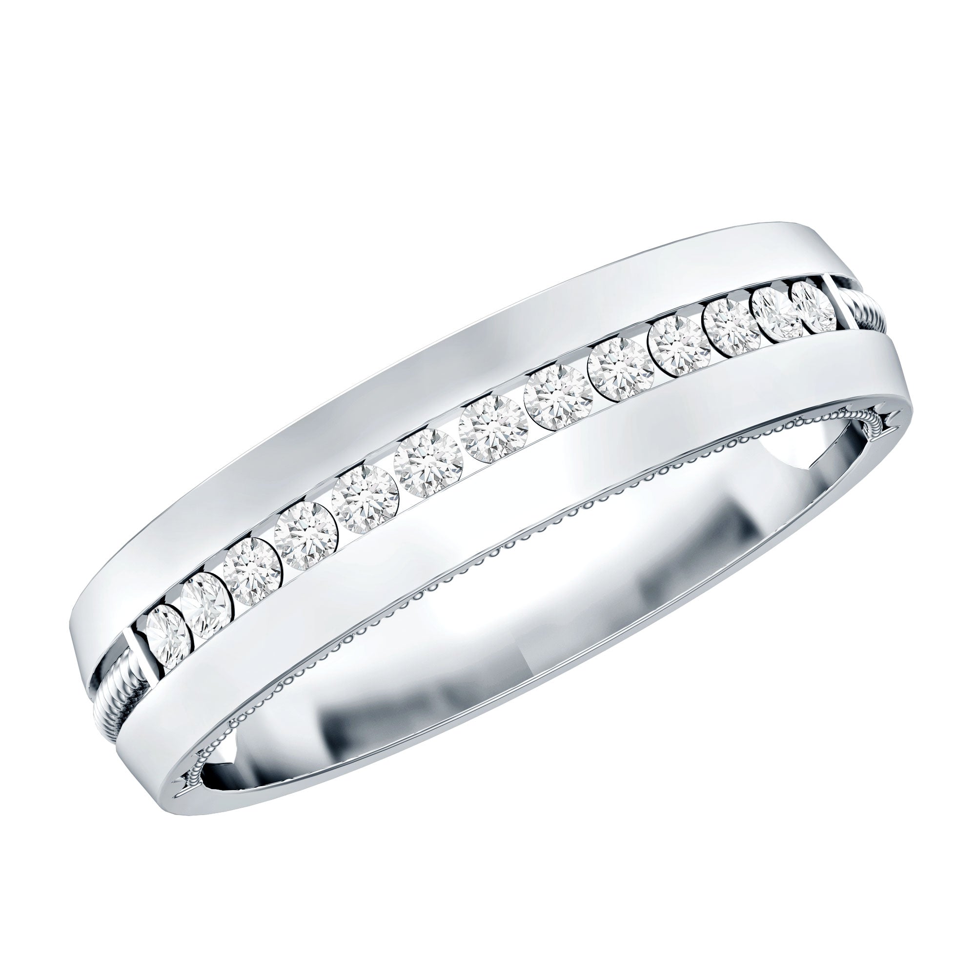 Lab Grown Diamond Twisted Rope Band with Accents
