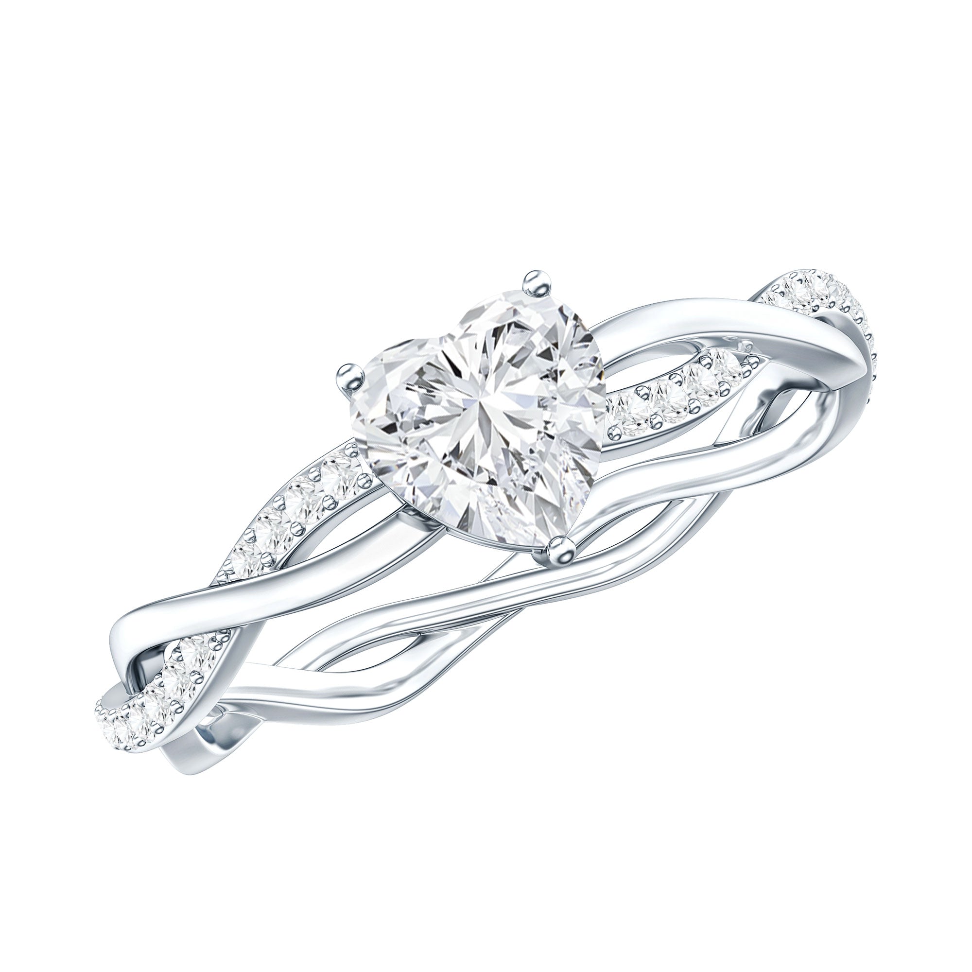5 MM Heart Shaped Diamond Ring For Women