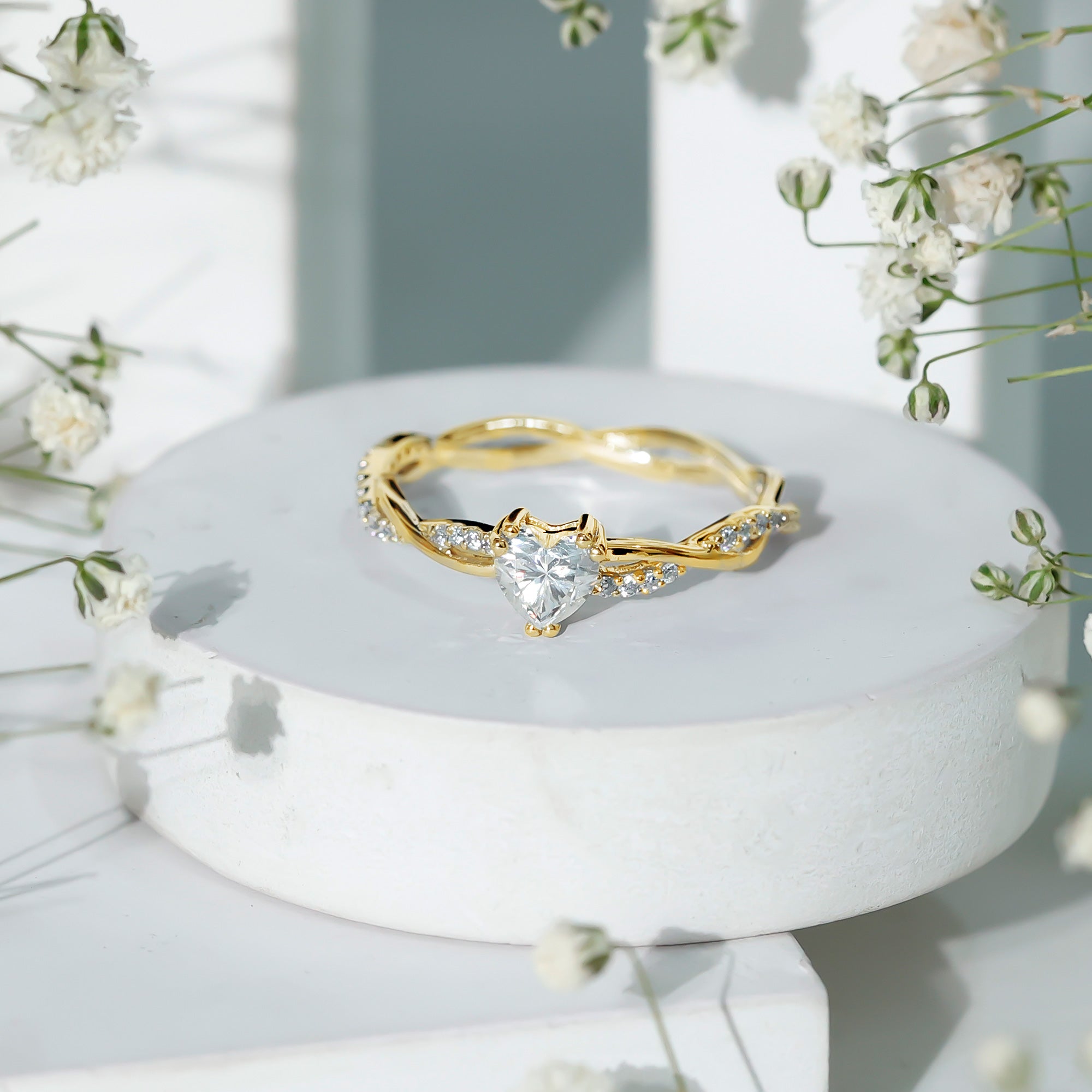 5 MM Heart Shaped Diamond Ring For Women