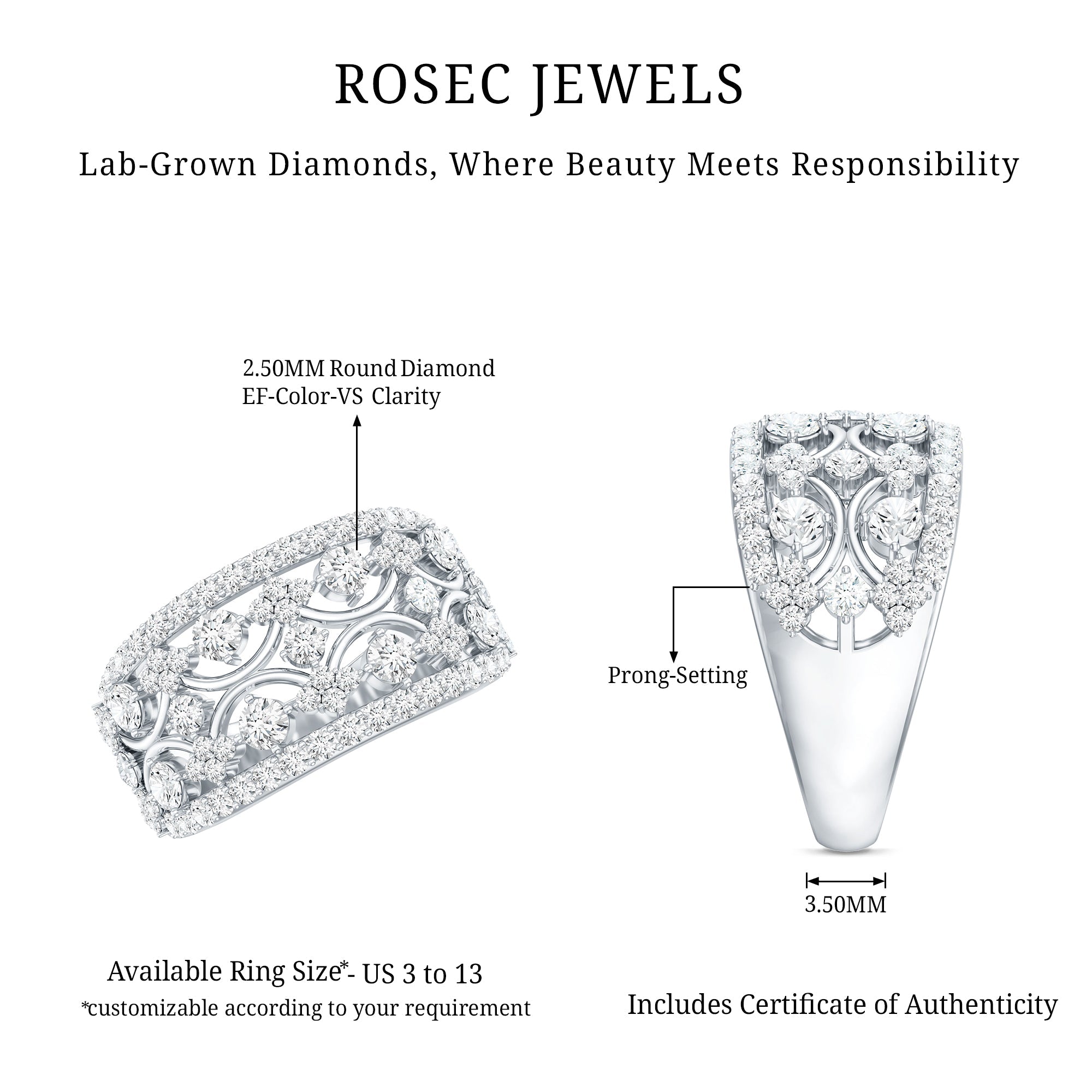 Vintage Inspired Lab Grown Diamond Wedding Band for Women