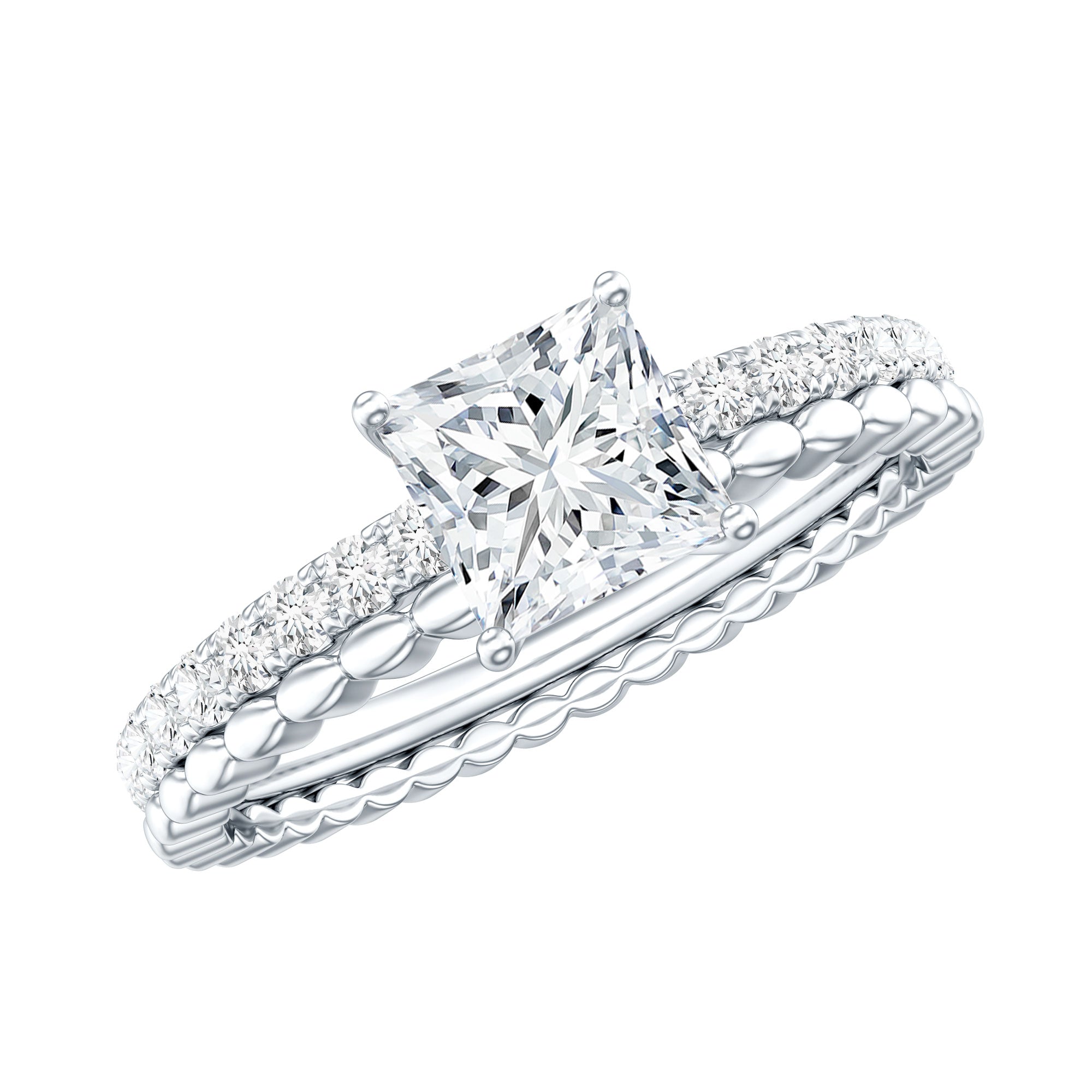 Princess Cut Lab Grown Diamond Promise Ring With Certificate