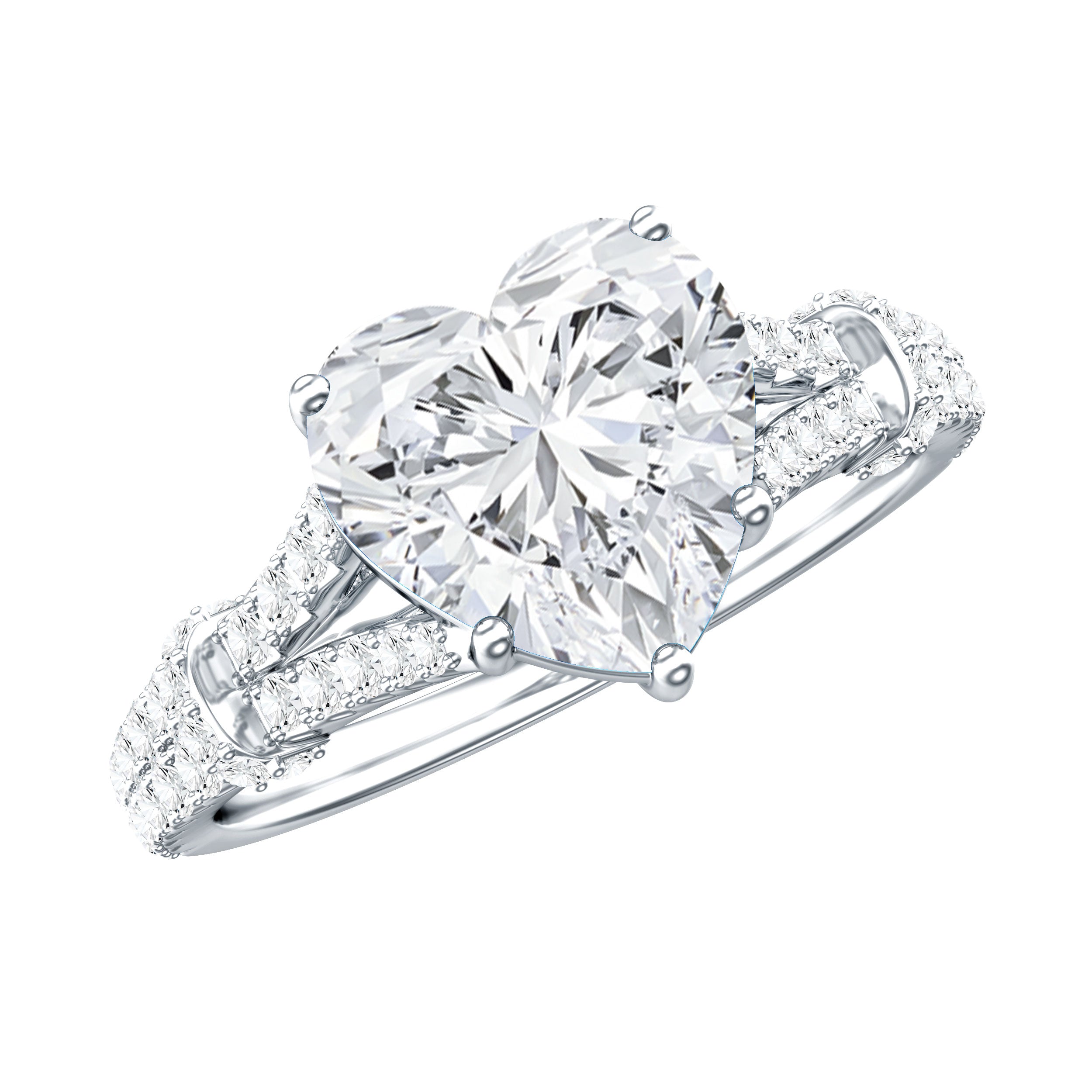 8 mm Lab Grown Diamond Heart Shape Engagement Ring