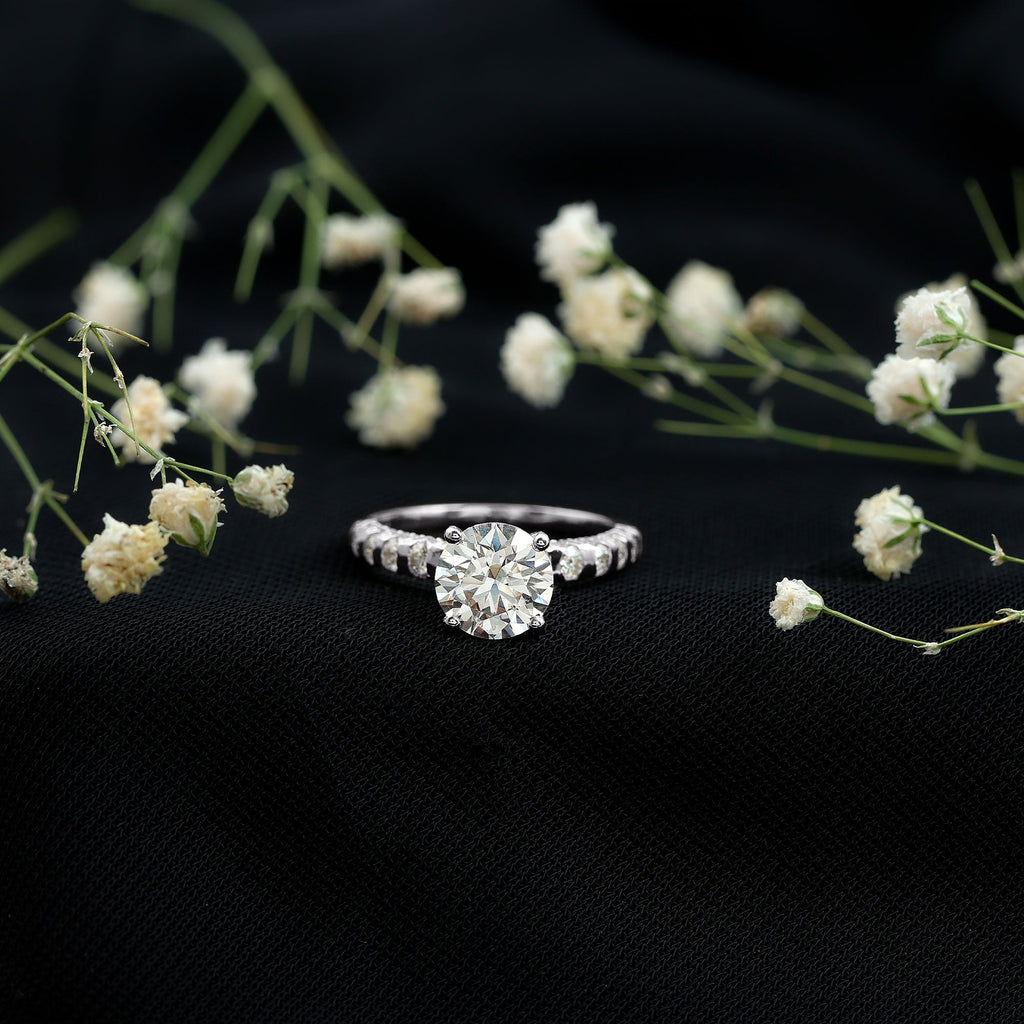 Certified 7 MM Lab Grown Diamond Solitaire Engagement Ring