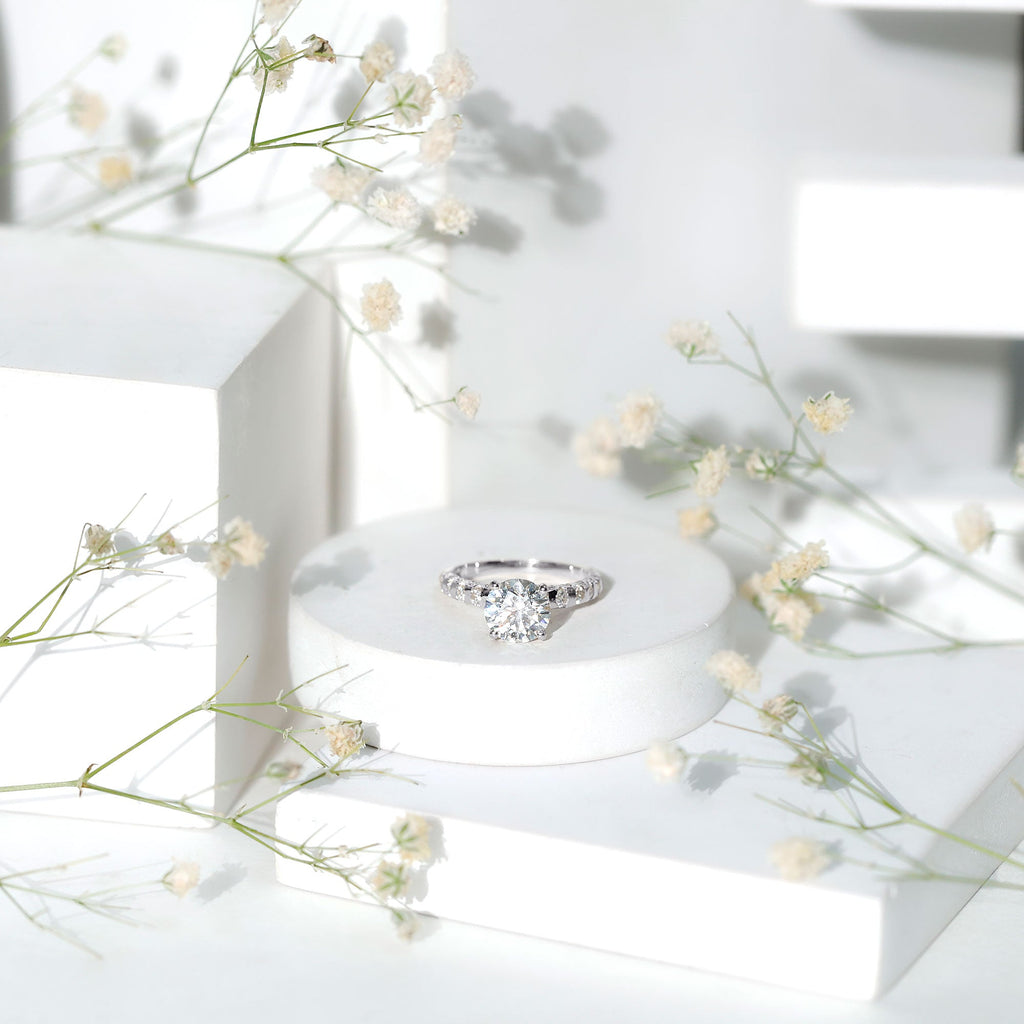 Certified 7 MM Lab Grown Diamond Solitaire Engagement Ring