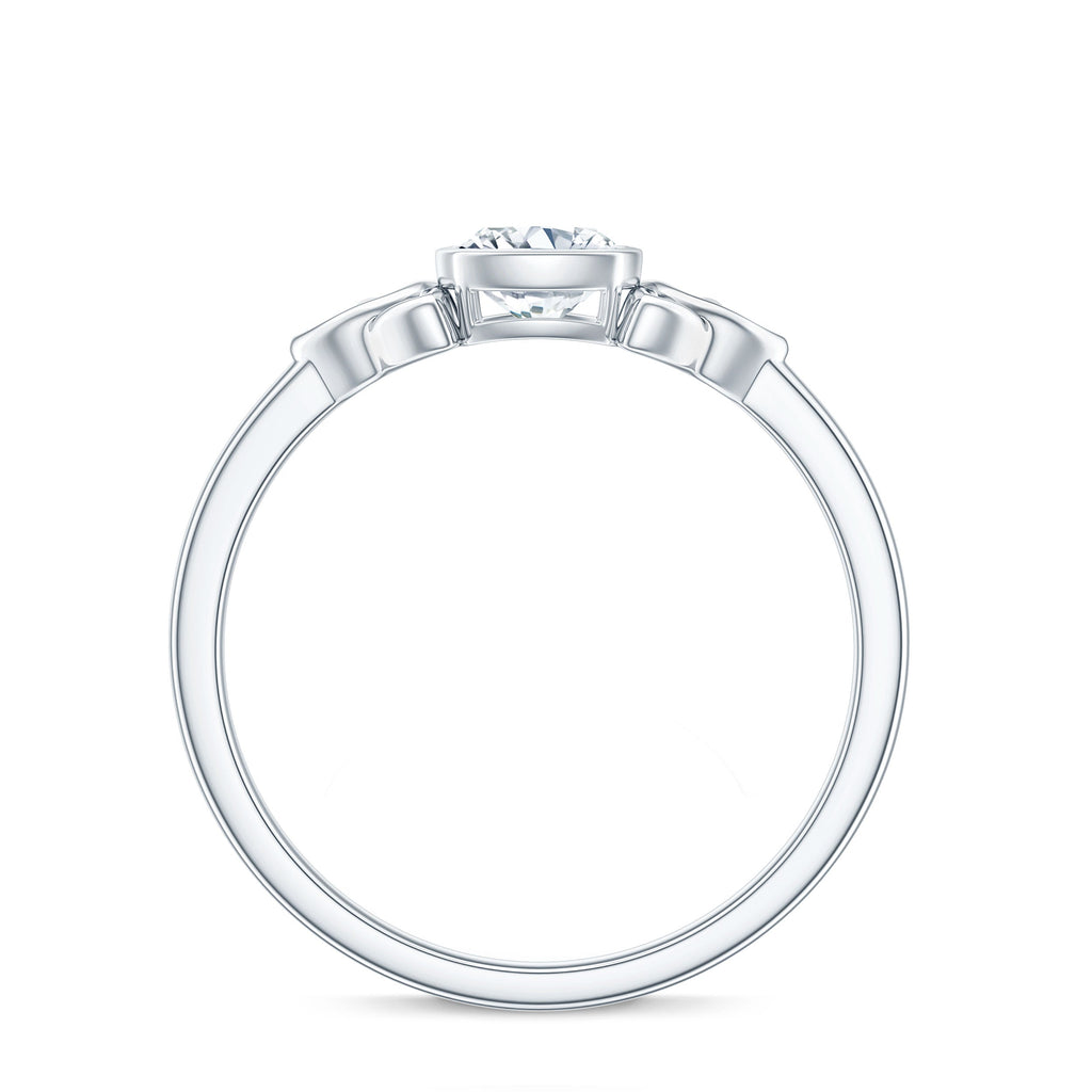 Certified Cushion Cut Diamond Knot Promise Ring