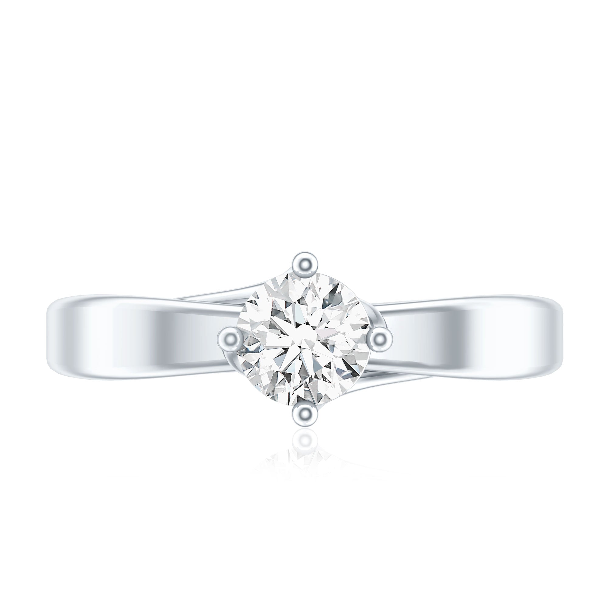 Lab Grown Diamond Solitaire Ring With 4 Prong Diagonal Set