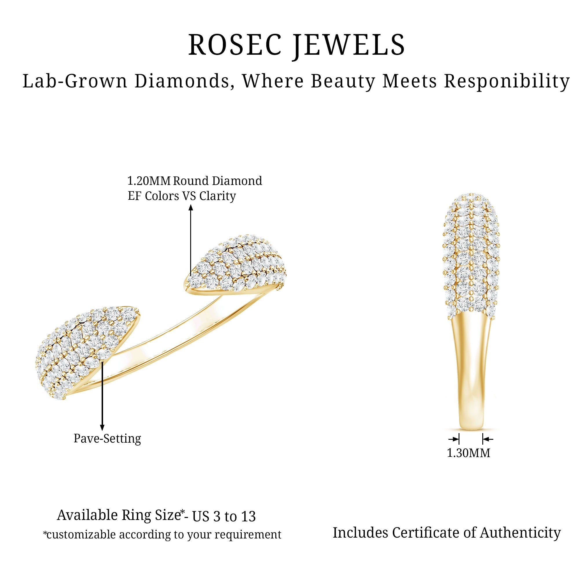 Lab Created Diamond Wedding Wrap Ring For Women