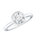 Brilliant Cut Bezel Set Lab Grown Diamond Simple Solitaire Ring