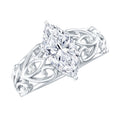 Marquise Cut Lab Grown Diamond Solitaire Filigree Engagement Ring