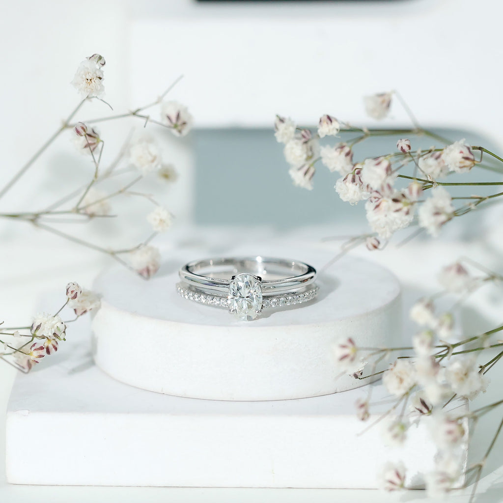 5X7 MM Oval Cut Diamond Solitaire Promise Ring For Her