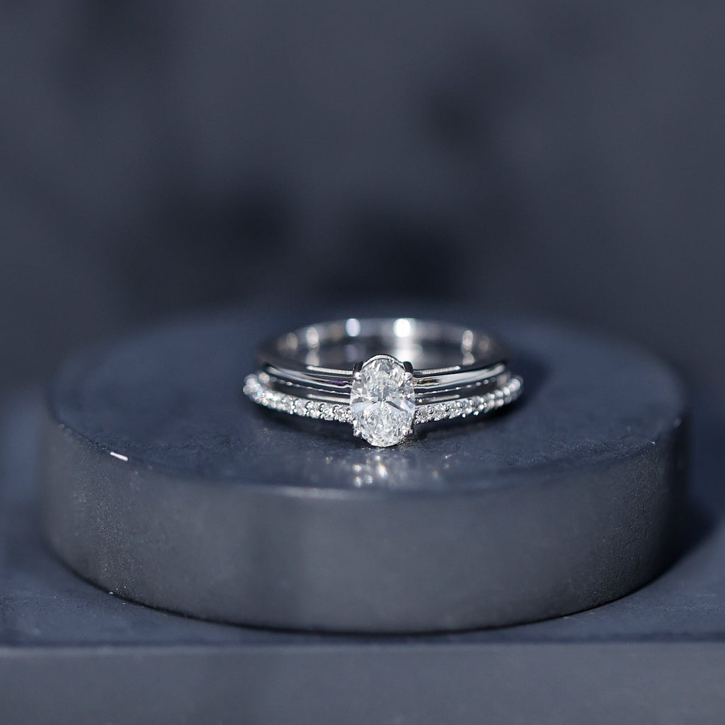5X7 MM Oval Cut Diamond Solitaire Promise Ring For Her
