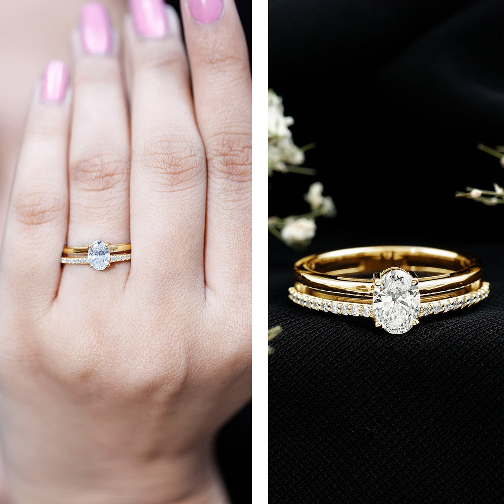 5X7 MM Oval Cut Diamond Solitaire Promise Ring For Her