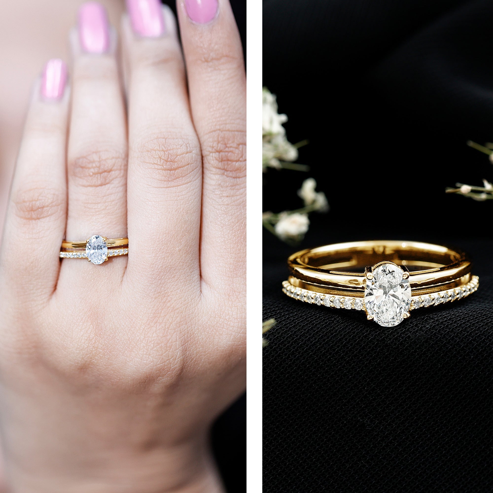 5X7 MM Oval Cut Diamond Solitaire Promise Ring For Her